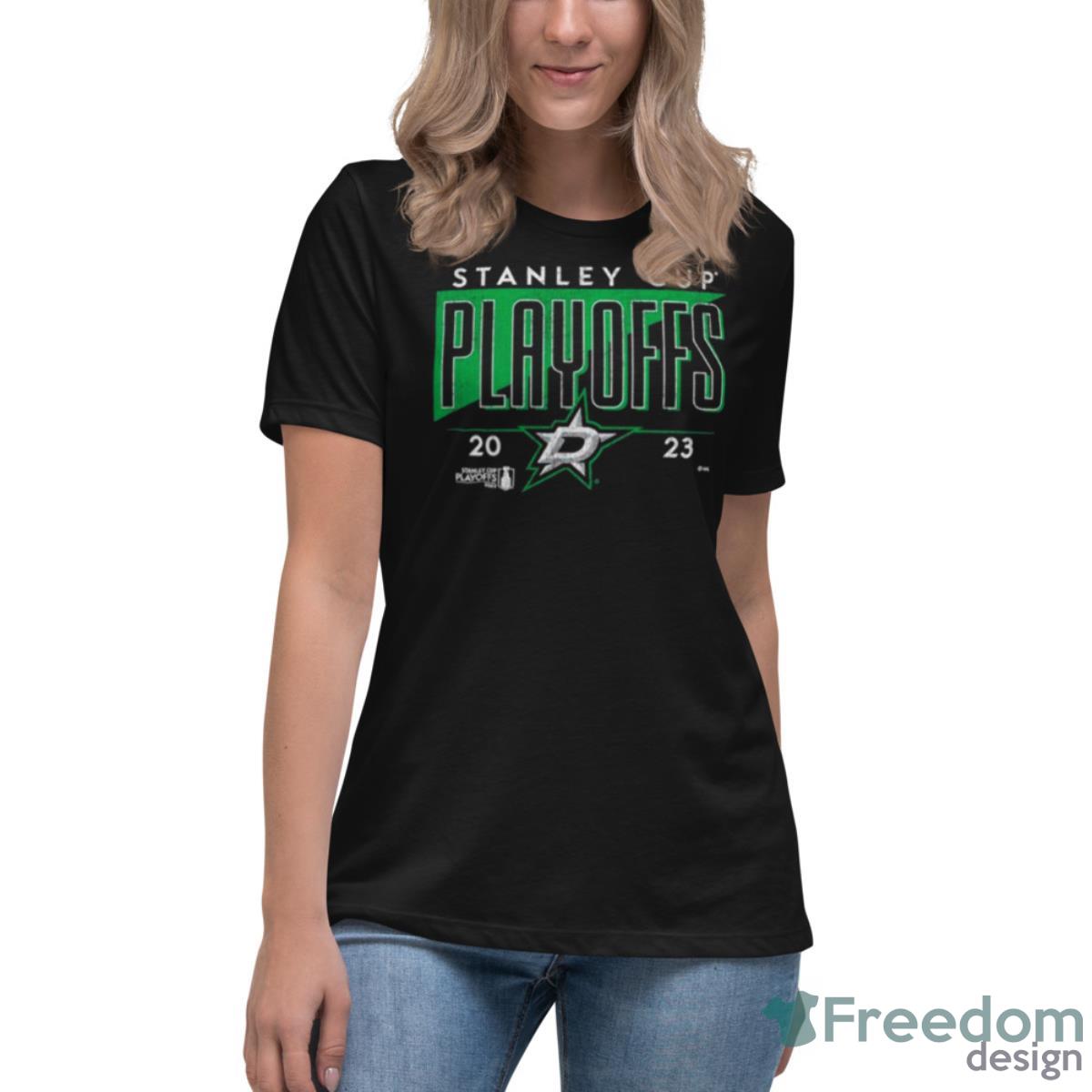 Dallas Stars 2023 Stanley Cup Playoffs Tri Blend Crease T Shirt - Womens Relaxed Short Sleeve Jersey Tee Dallas Stars 2023 Stanley Cup Playoffs Tri Blend Crease T Shirt - Womens Relaxed Short Sleeve Jersey Tee