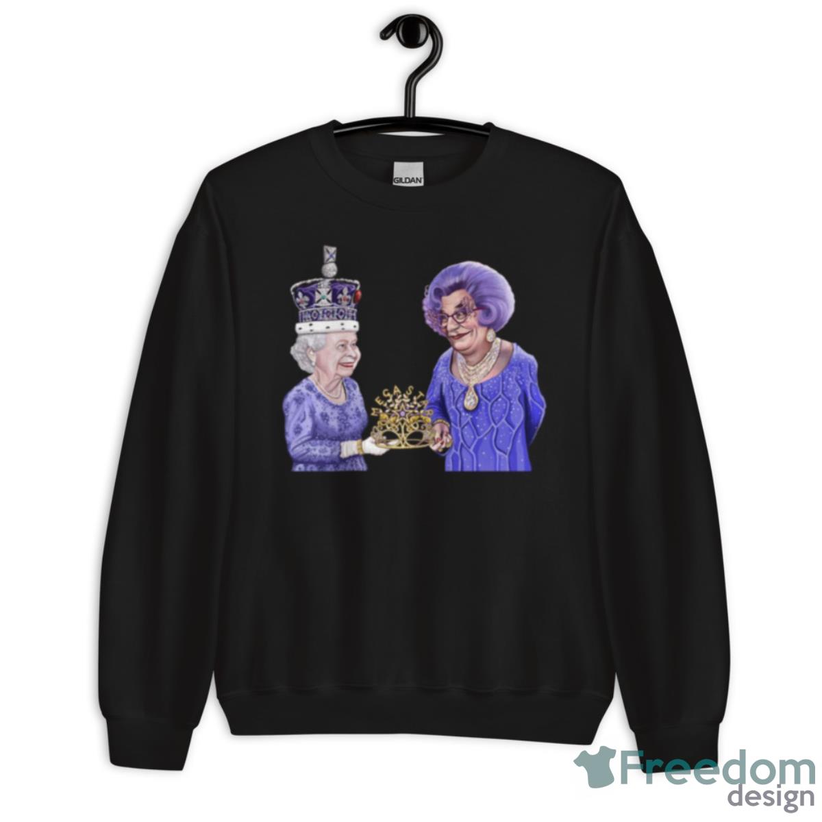Dame Edna Everage And Queen Elizabeth Ii By James Brennan Shirt - Unisex Crewneck Sweatshirt Dame Edna Everage And Queen Elizabeth Ii By James Brennan Shirt - Unisex Crewneck Sweatshirt