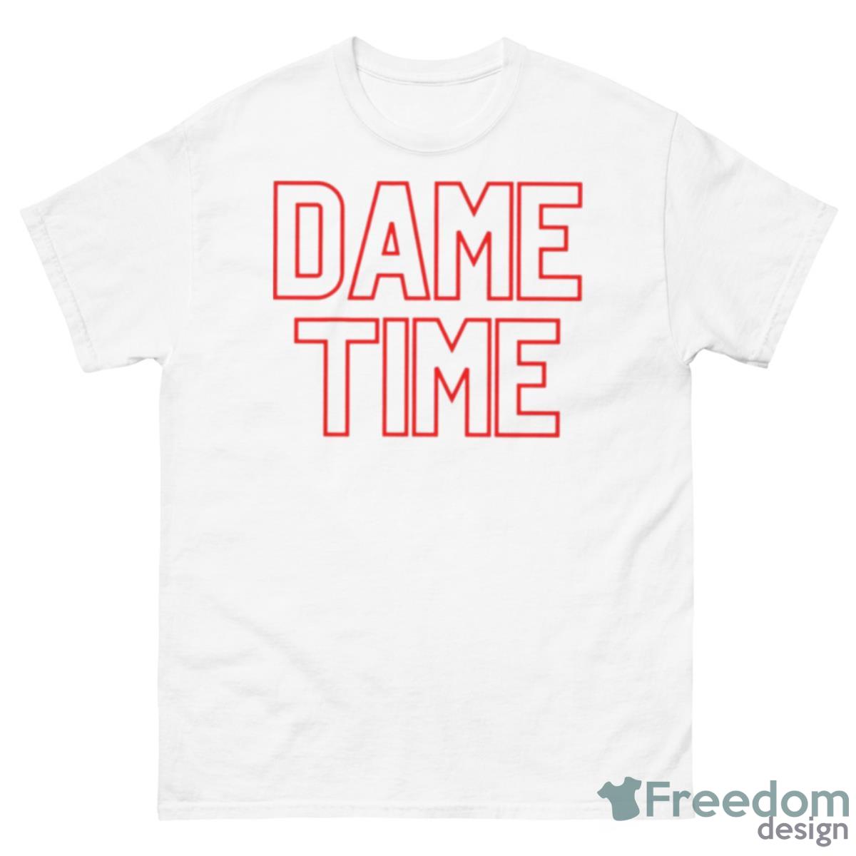 Dame Time Red Font Star Blazers Shirt - 500 Men’s Classic Tee Gildan