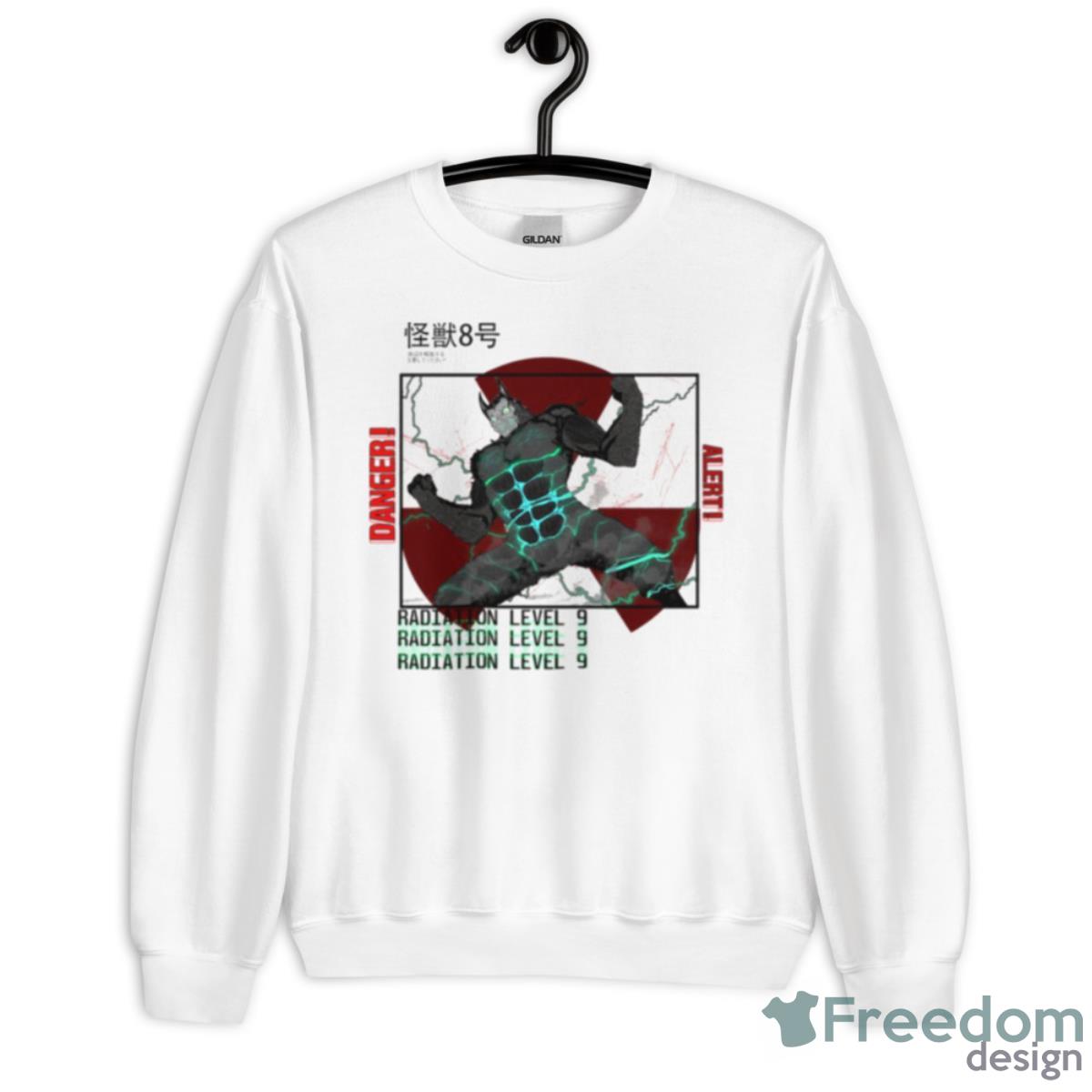 Danger Alert Radtation Level 9 Kaiju No 8 Art Shirt - Unisex Heavy Blend Crewneck Sweatshirt