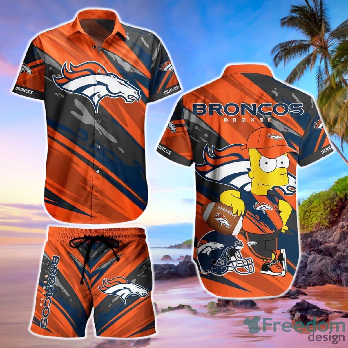 Denver Broncos Football NFL Hawaiian Shirt Bart Simpson Summer Gift For Men Women Fans Product Photo 1