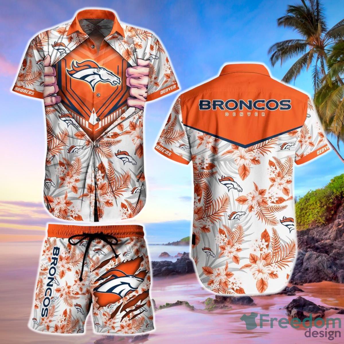 Denver Broncos NFL Football Hawaiian Shirt And Short New Summer For Big Fans Gift For Men Women Product Photo 1