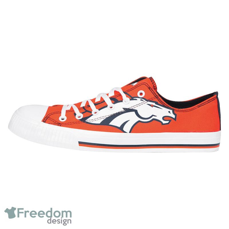 Denver Broncos NFL Men And Women Low Top Big Logo Canvas Shoes For