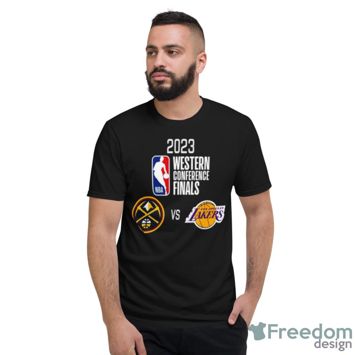 Denver Nuggets Vs. Los Angeles Lakers 2023 NBA Playoffs Western Conference Finals Matchup Shirt - Short Sleeve T-Shirt