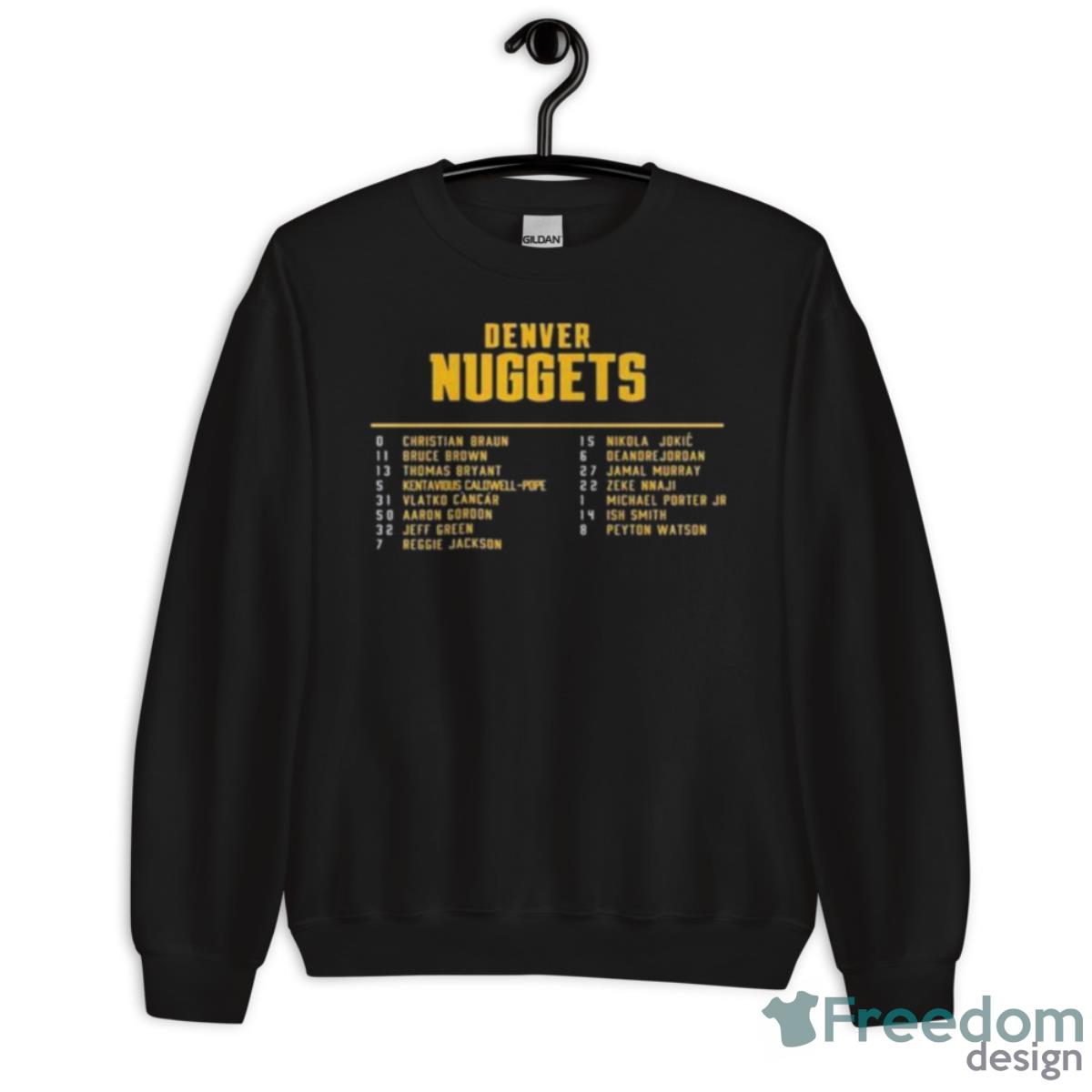 Denver Nuggets Youth 2023 Western Conference Champions Roster Shirt