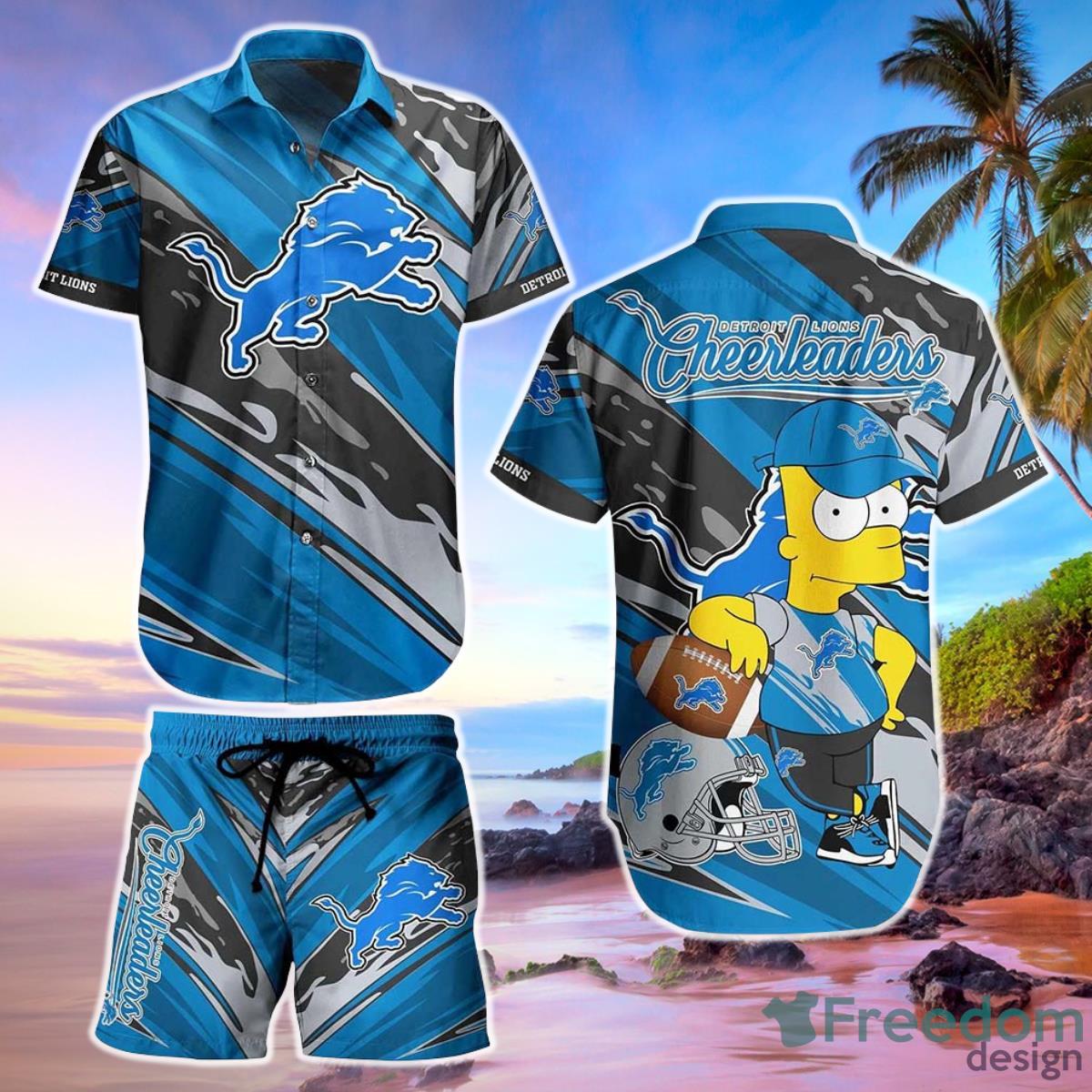 Detroit Lions Football NFL Hawaiian Shirt Bart Simpson Summer Gift For Men Women Fans Product Photo 1