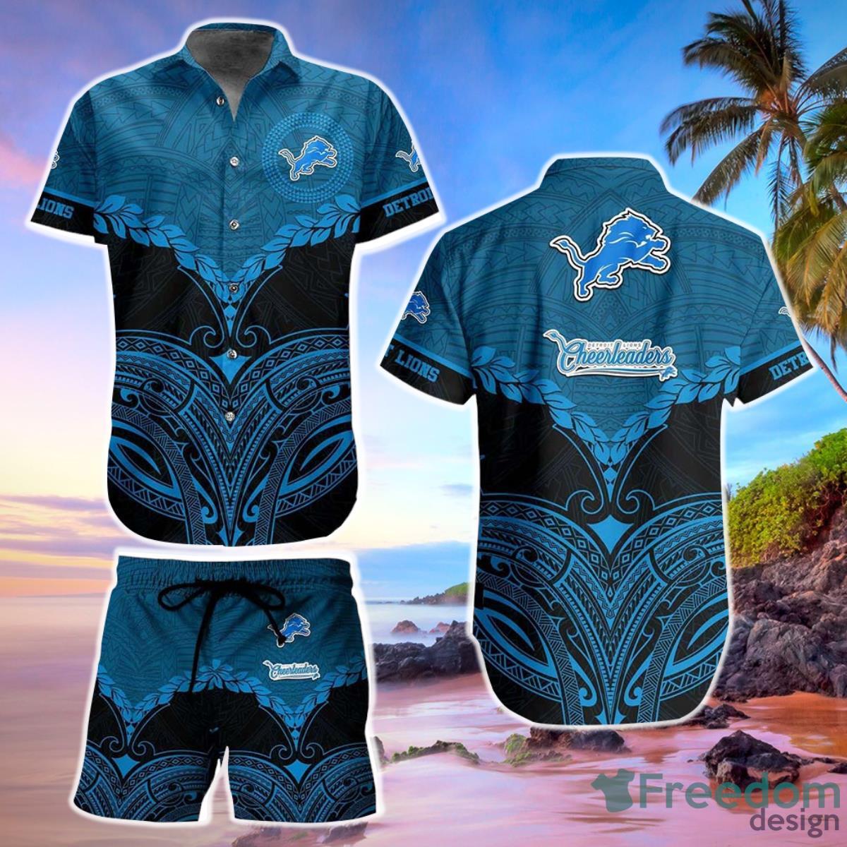 Detroit Lions Football NFL Hawaiian Shirt Polynesian Pattern New Summer Gift For Men Women Fans Product Photo 1