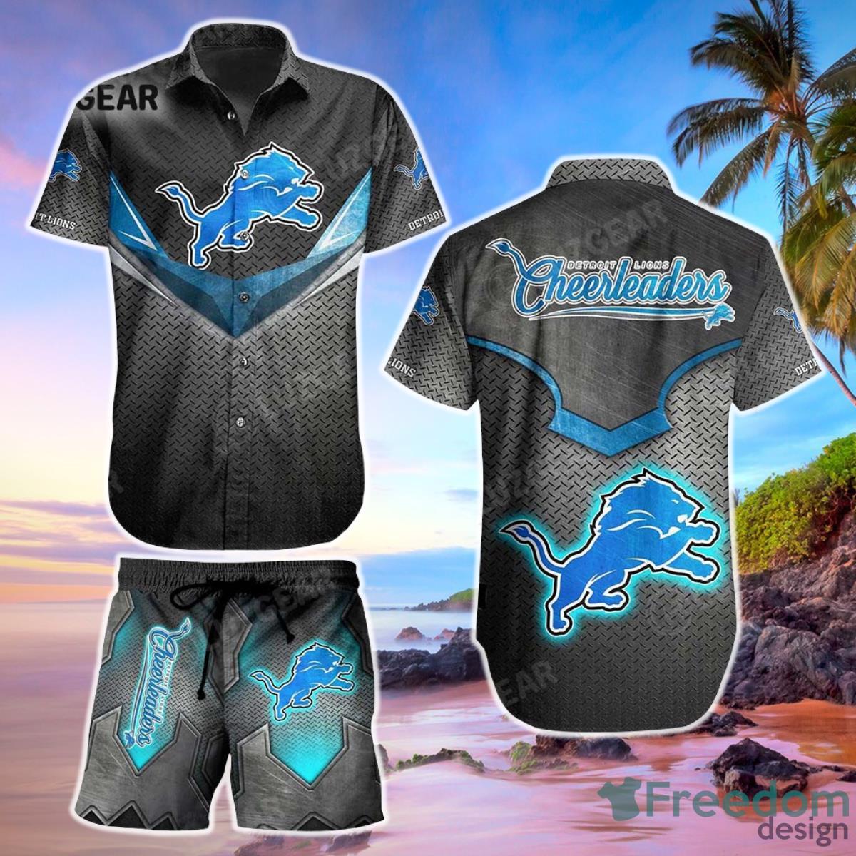 Detroit Lions NFL Football Hawaiian Shirt And Short Beach Shirt Short Style For Big Fans Product Photo 1