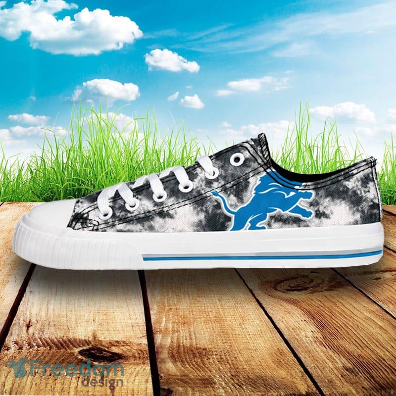 Detroit Lions NFL Men And Women Low Top Tie-Dye Canvas Shoes For