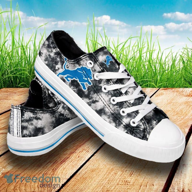 Detroit Lions NFL Men And Women Low Top Tie-Dye Canvas Shoes For