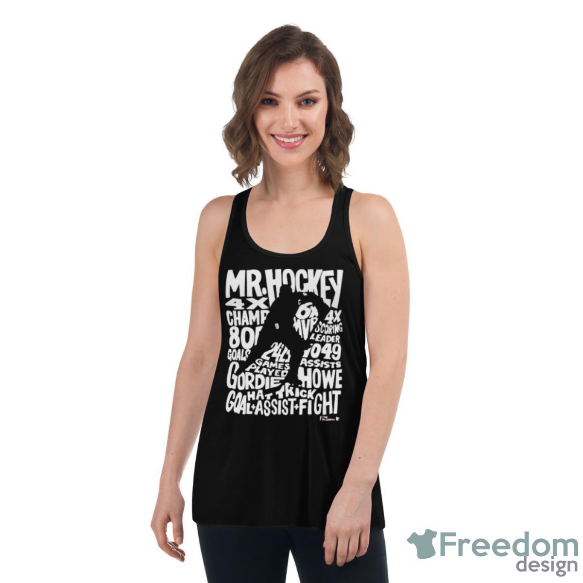 Detroit Red Wings Gordie Howie Word Art Shirt - Womens Flowy Racerback Tank Detroit Red Wings Gordie Howie Word Art Shirt - Womens Flowy Racerback Tank