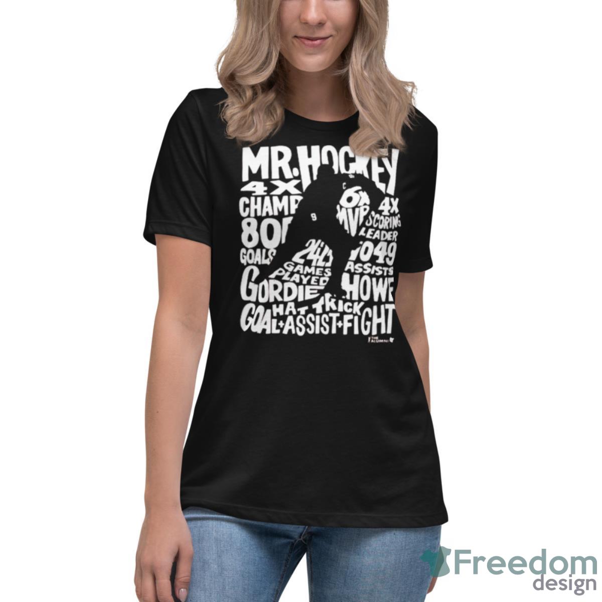 Detroit Red Wings Gordie Howie Word Art Shirt - Womens Relaxed Short Sleeve Jersey Tee Detroit Red Wings Gordie Howie Word Art Shirt - Womens Relaxed Short Sleeve Jersey Tee