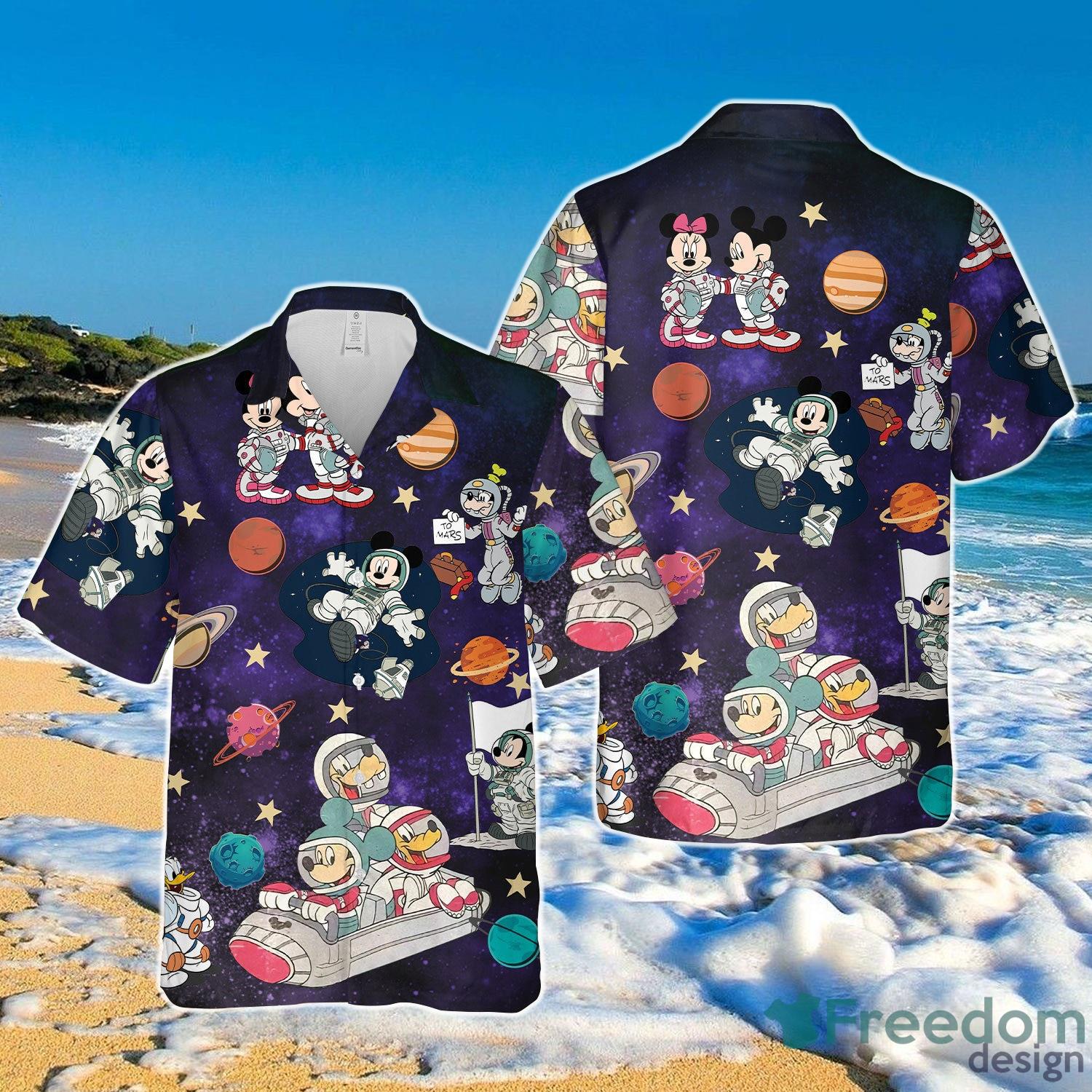 Disney Mickey And Friends Space Mountain Hawaiian Shirt, Retro Disneyland Astronaut Hawaiian Shirt Product Photo 1