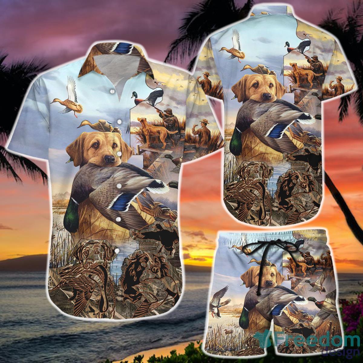 Dog Hunting Duck Hawaii Shirt and Short Hunting Gifts For Boys Product Photo 1