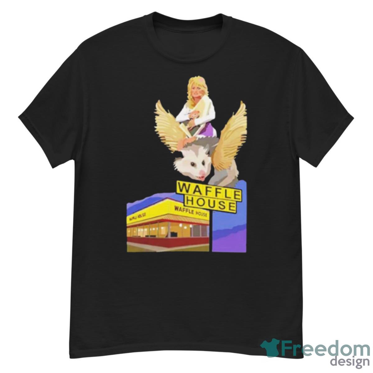Dolly Parton Riding A Winged Possum Over Waffle House Retro Shirt - G500 Men’s Classic T-Shirt