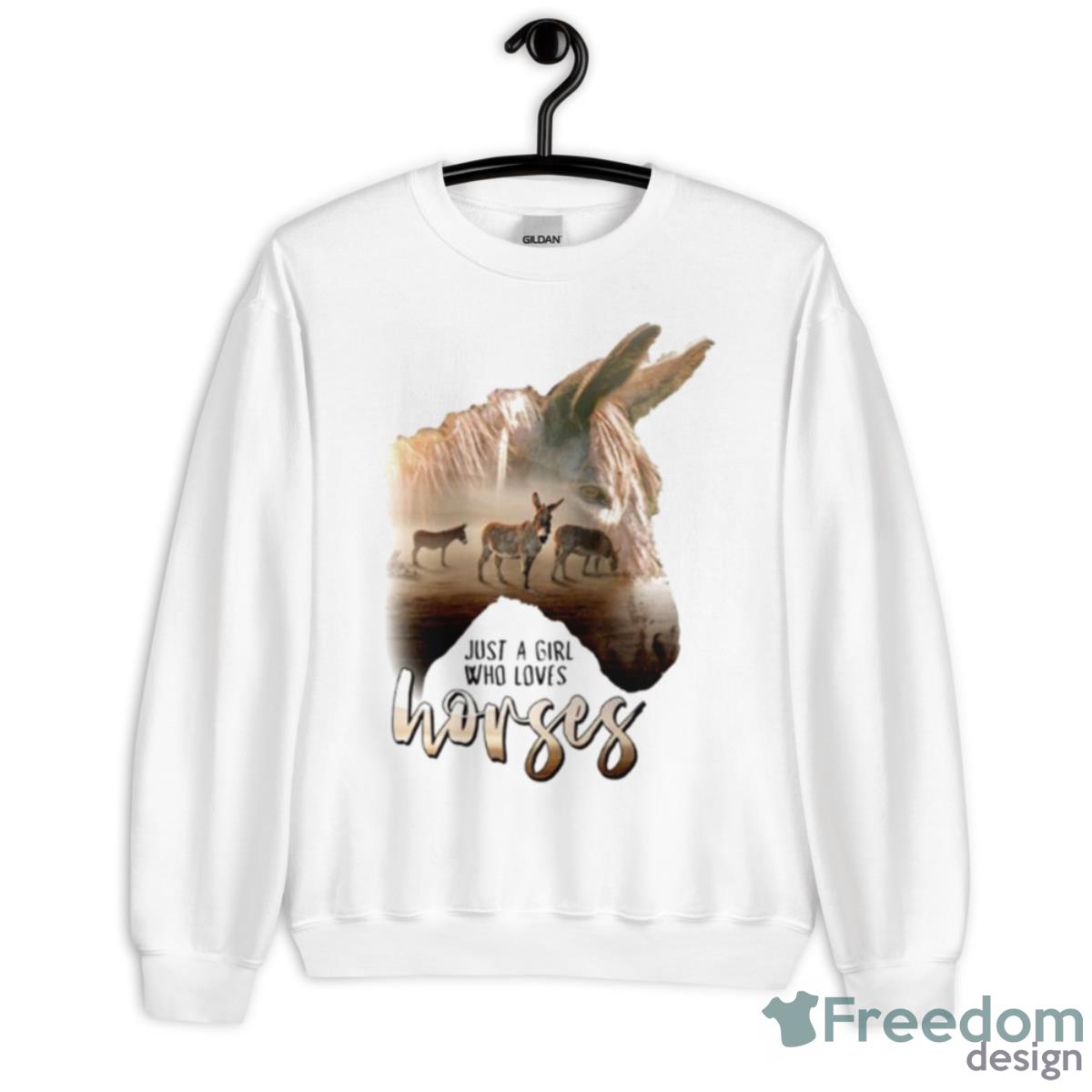 Donkey Just A Girl That Loves Horses Shirt - Unisex Heavy Blend Crewneck Sweatshirt