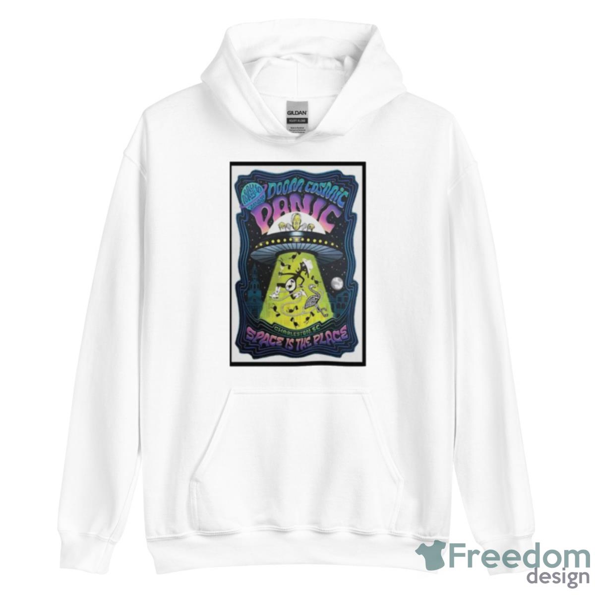 Doom Cosmic Panic Space Is The Place Charleston SC Tour 2023 Poster Shirt - Unisex Heavy Blend Hooded Sweatshirt Doom Cosmic Panic Space Is The Place Charleston SC Tour 2023 Poster Shirt - Unisex Heavy Blend Hooded Sweatshirt