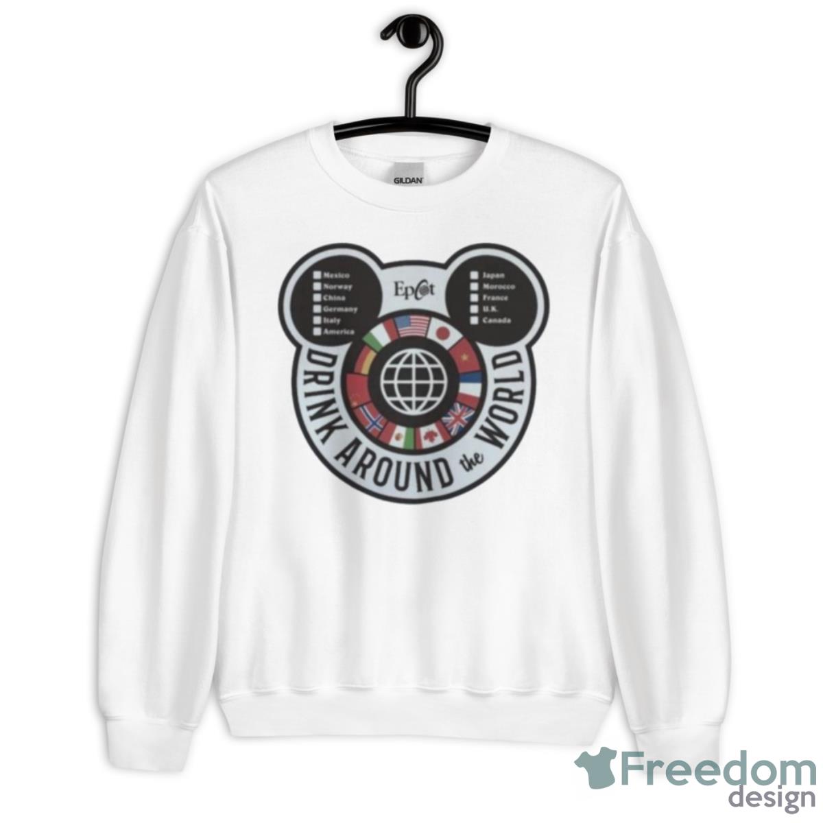 Drink Around The World Epcot Checklist Shirt - Unisex Heavy Blend Crewneck Sweatshirt