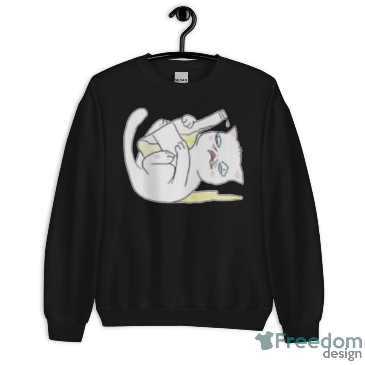 Drunk Cat Funny Shirt - Unisex Crewneck Sweatshirt Drunk Cat Funny Shirt - Unisex Crewneck Sweatshirt