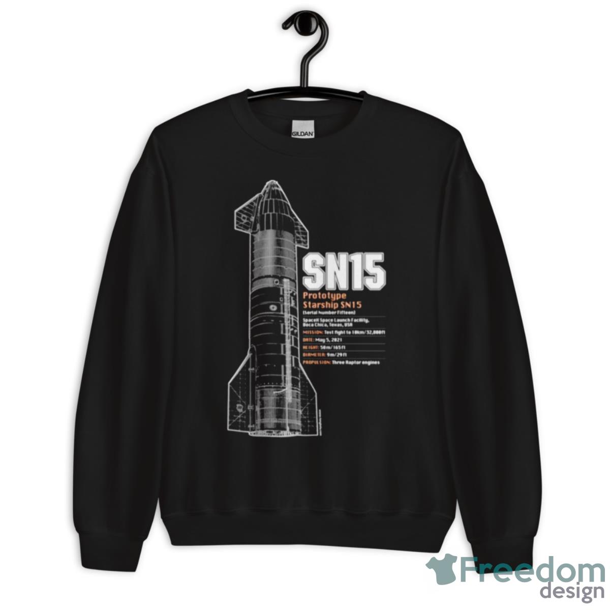 Elon Musk Spacex Starship Sn15 Plans Shirt - Unisex Crewneck Sweatshirt Elon Musk Spacex Starship Sn15 Plans Shirt - Unisex Crewneck Sweatshirt