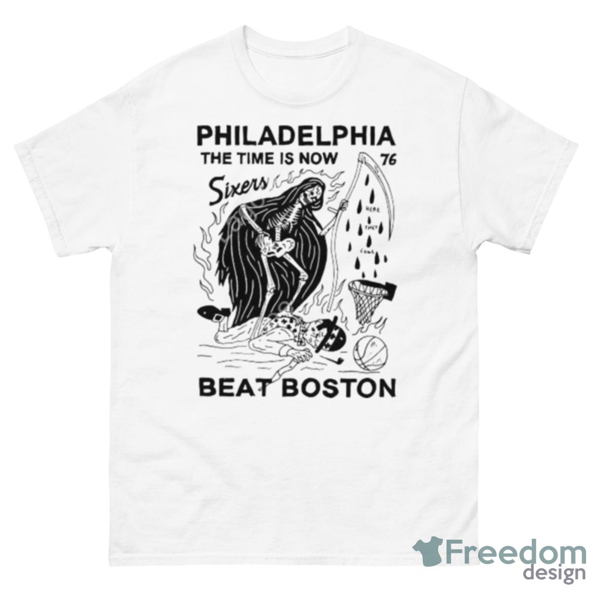 Eric Kenney Philadelphia The Time Is Now 76 Sixers Beat Boston Shirt - 500 Men’s Classic Tee Gildan