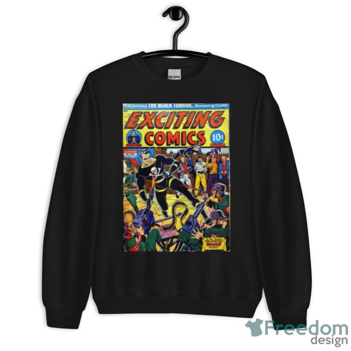 Exciting Comics The Black Terror Shirt - Unisex Crewneck Sweatshirt Exciting Comics The Black Terror Shirt - Unisex Crewneck Sweatshirt
