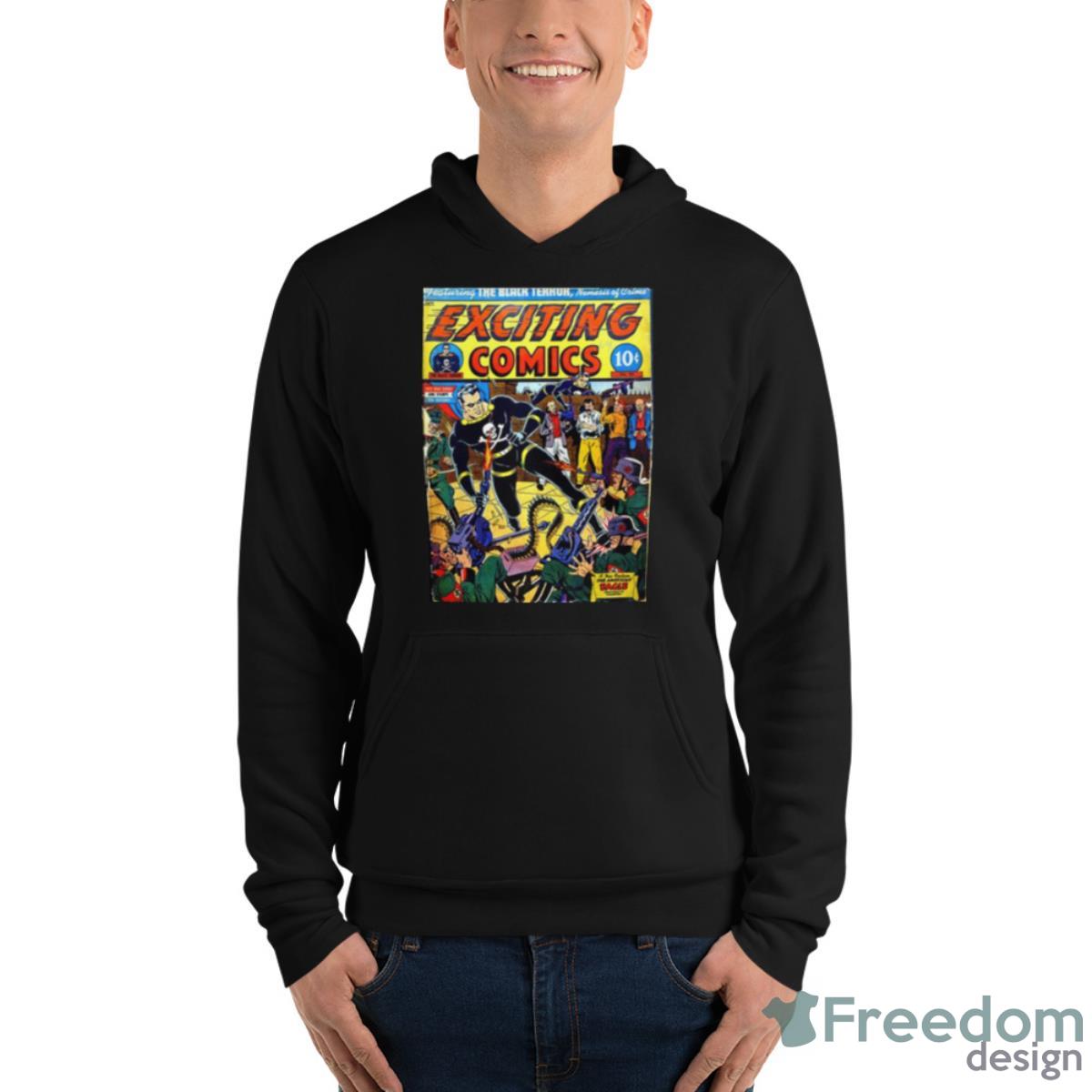 Exciting Comics The Black Terror Shirt - Unisex Fleece Pullover Hoodie Exciting Comics The Black Terror Shirt - Unisex Fleece Pullover Hoodie