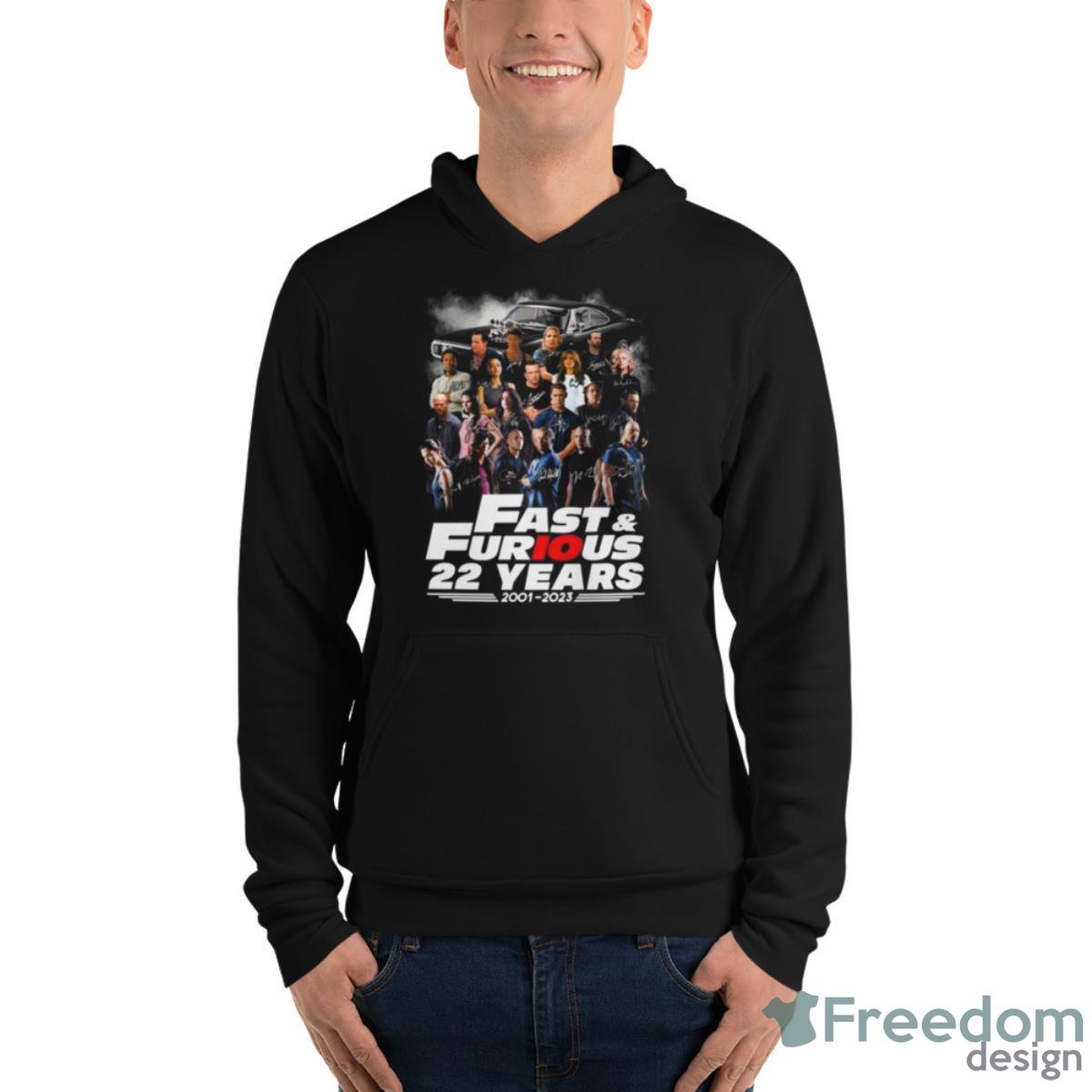 Fast And Furious 22 Years 2001 2023 Signatures Shirt - Unisex Fleece Pullover Hoodie Fast And Furious 22 Years 2001 2023 Signatures Shirt - Unisex Fleece Pullover Hoodie