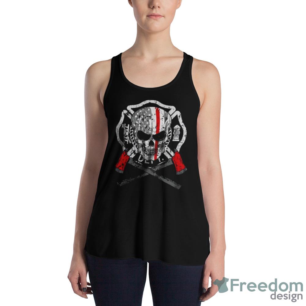 Fear No Flame Skull USA Flag Graphics T Shirt image Fear No Flame Skull USA Flag Graphics T Shirt