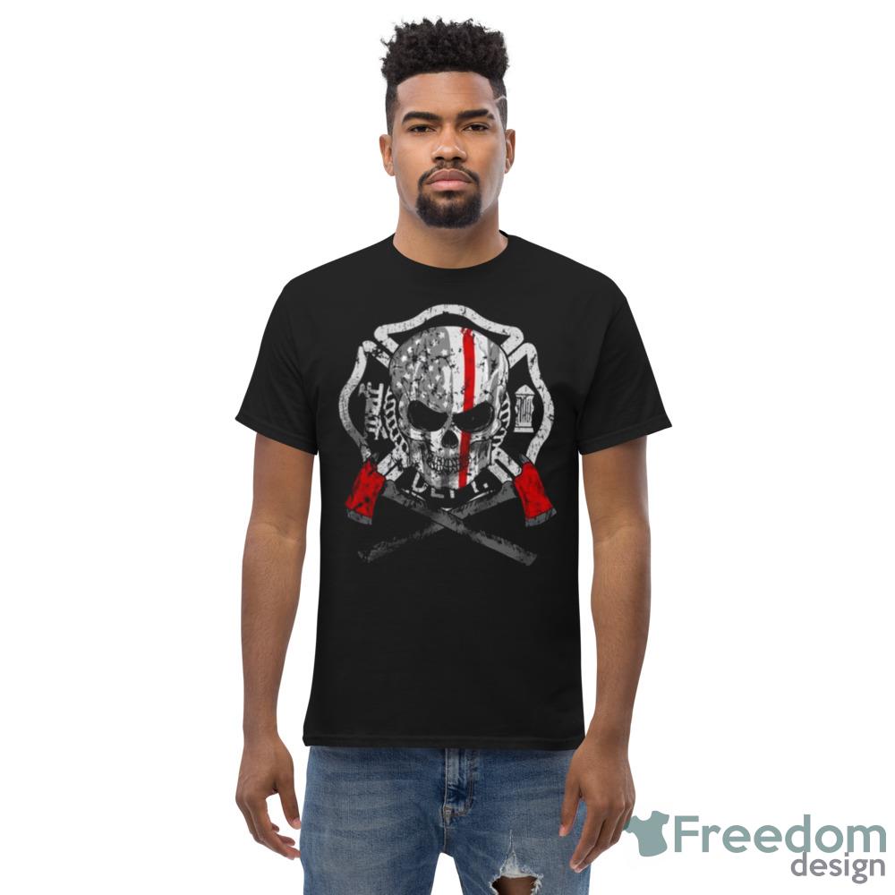 Fear No Flame Skull USA Flag Graphics T Shirt - Men’s Classic Tee Gildan 5000 Fear No Flame Skull USA Flag Graphics T Shirt - Men’s Classic Tee Gildan 5000
