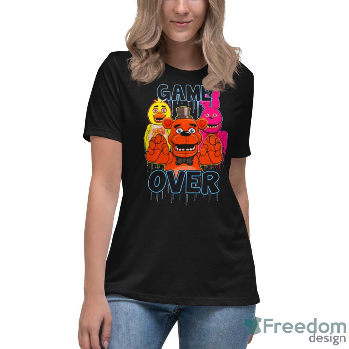 Five Nights At Freddy’s Game Over LS Shirt - Womens Relaxed Short Sleeve Jersey Tee Five Nights At Freddy’s Game Over LS Shirt - Womens Relaxed Short Sleeve Jersey Tee