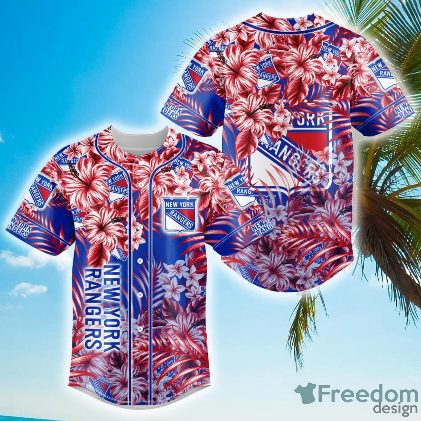 NHL New York Rangers Coconut Pattern Hawaiian Shirt - Freedomdesign