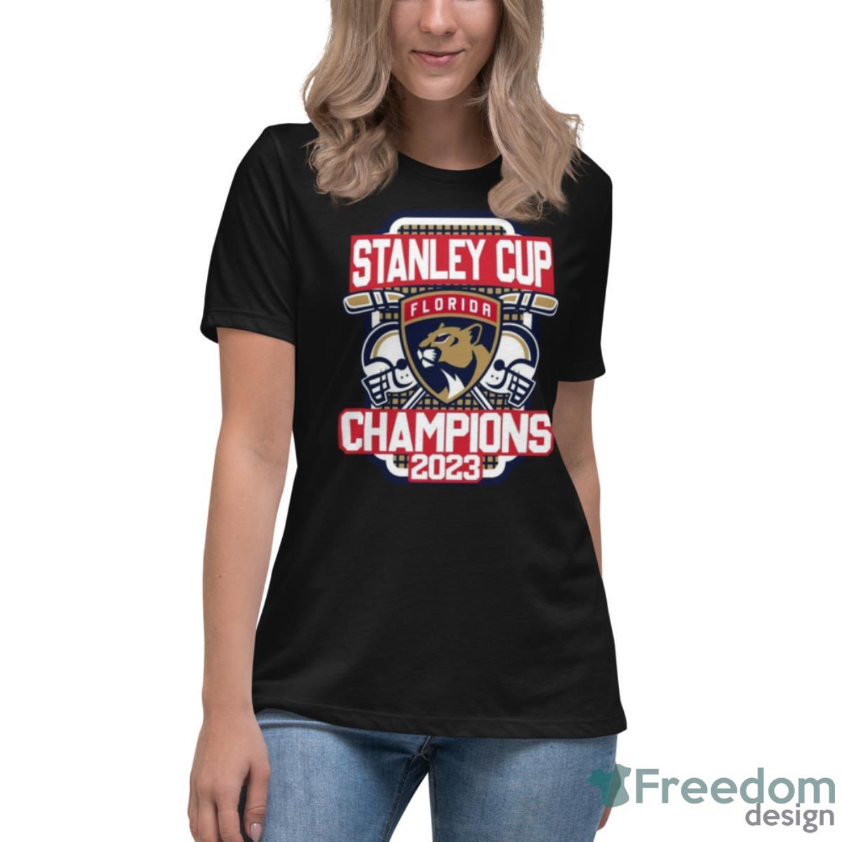 Florida Panther Stanley Cup Champions 2023 T Shirt - Womens Relaxed Short Sleeve Jersey Tee Florida Panther Stanley Cup Champions 2023 T Shirt - Womens Relaxed Short Sleeve Jersey Tee