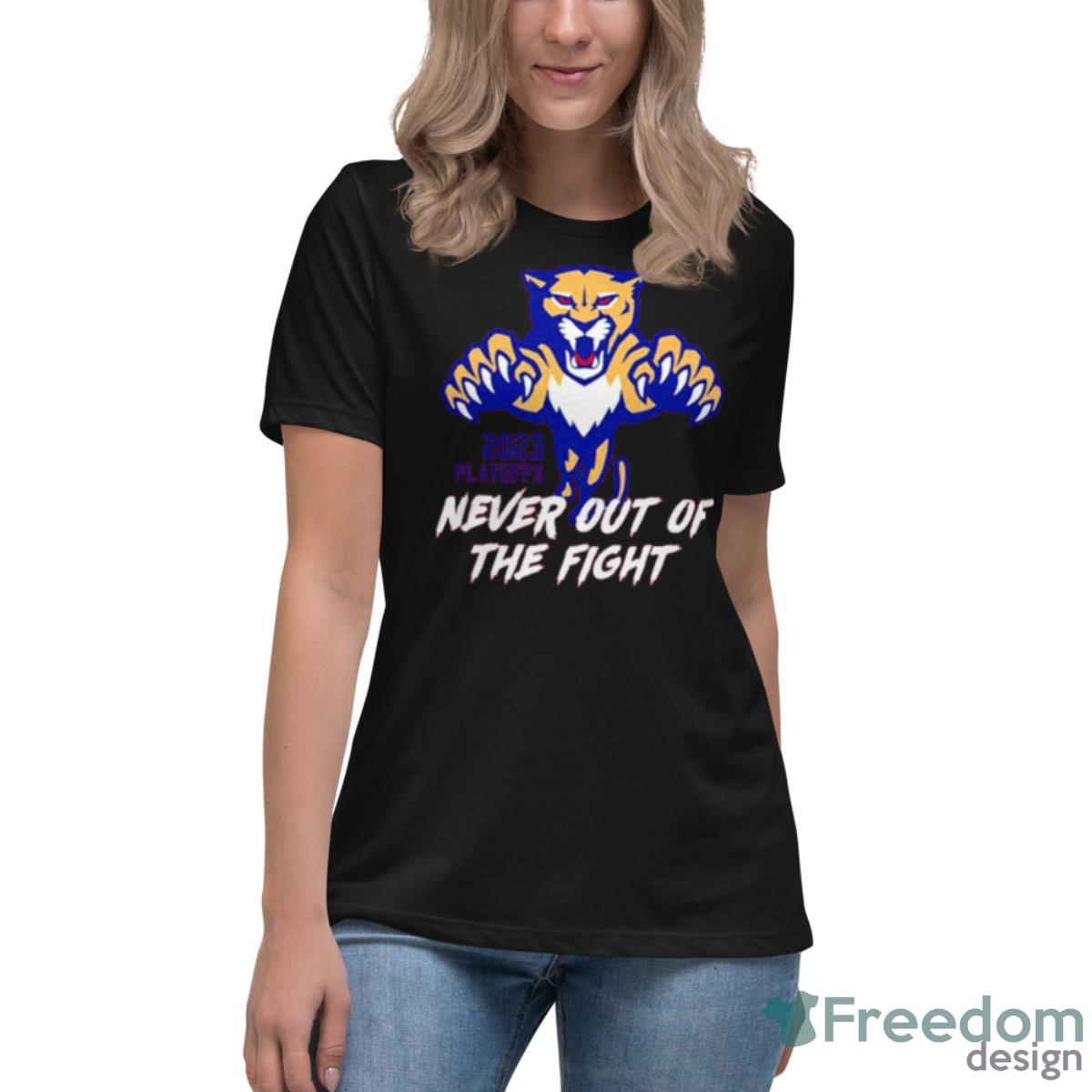 Florida Panthers 2023 Playoff Never Out Of The Shirt - Womens Relaxed Short Sleeve Jersey Tee Florida Panthers 2023 Playoff Never Out Of The Shirt - Womens Relaxed Short Sleeve Jersey Tee