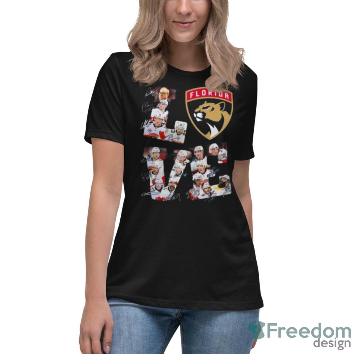 Florida Panthers Players Love Signatures Shirt - Womens Relaxed Short Sleeve Jersey Tee Florida Panthers Players Love Signatures Shirt - Womens Relaxed Short Sleeve Jersey Tee
