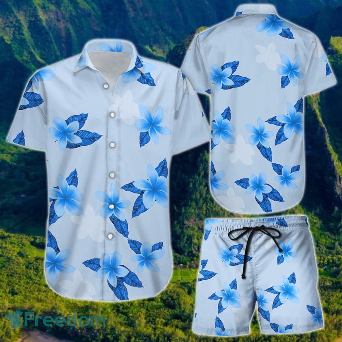 Flower Hawaiian Shirt And Short For Men And Women Product Photo 1