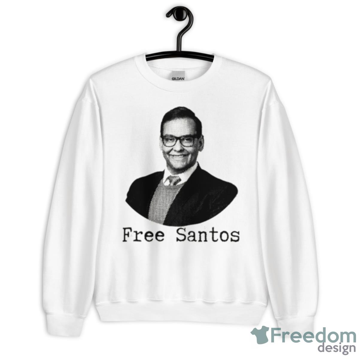 Free George Santos Black And White Shirt - Unisex Heavy Blend Crewneck Sweatshirt