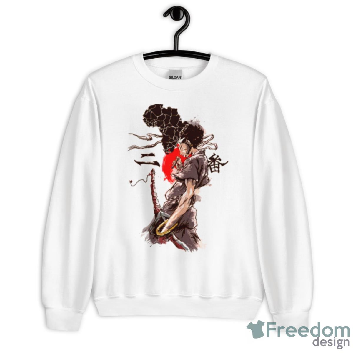 From Arfrica To Japan Afro Samura Shirt - Unisex Heavy Blend Crewneck Sweatshirt