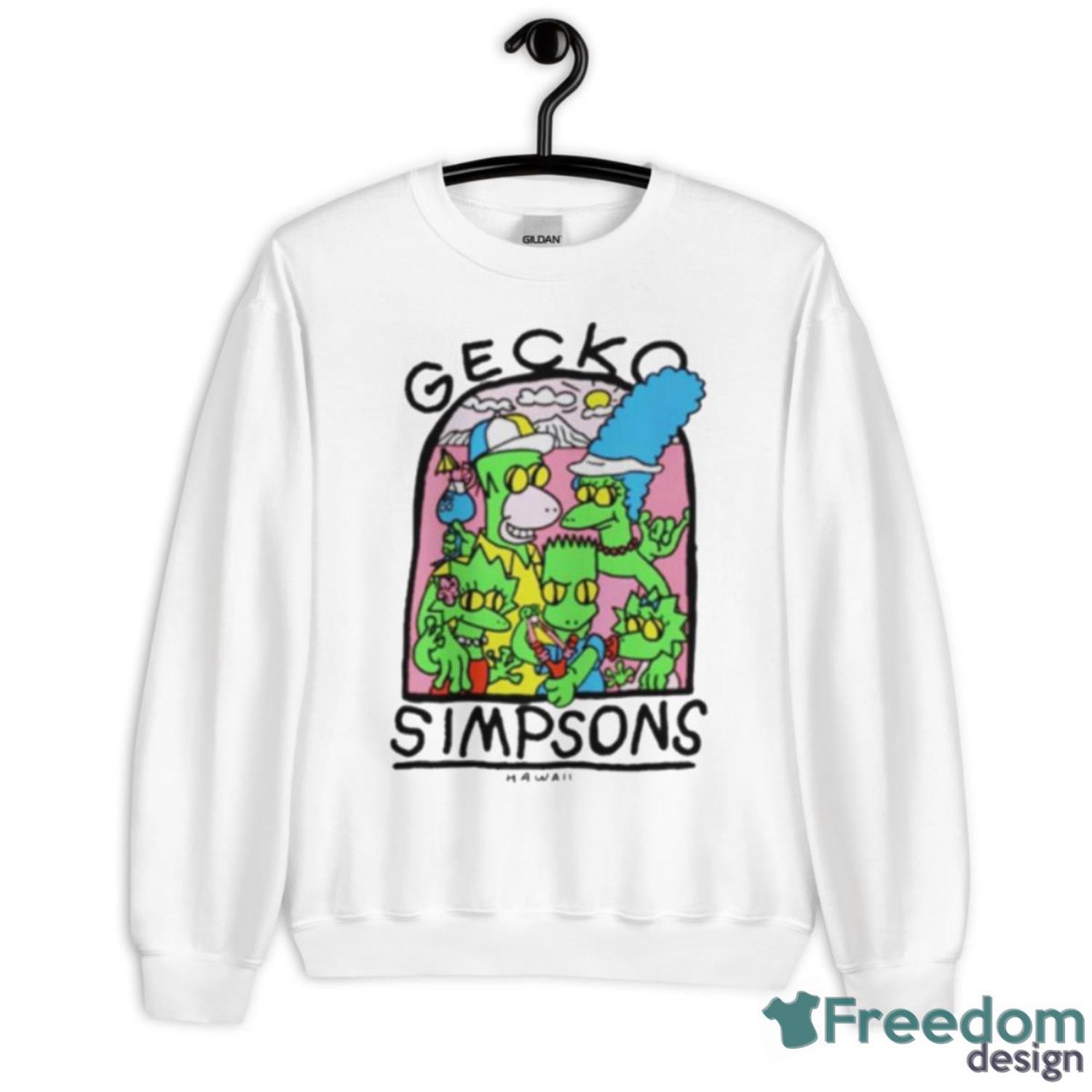 Gecko Simpsons Hawaii Shirt - Unisex Heavy Blend Crewneck Sweatshirt