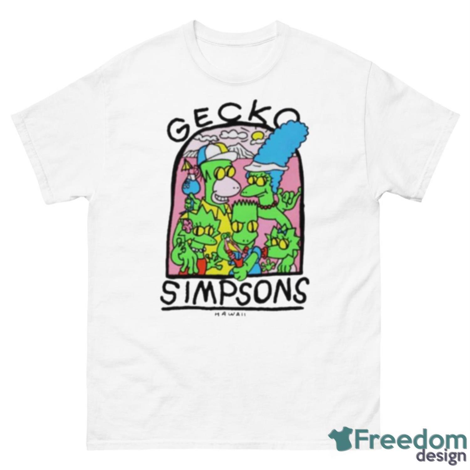 Gecko Simpsons Hawaii Shirt - 500 Men’s Classic Tee Gildan