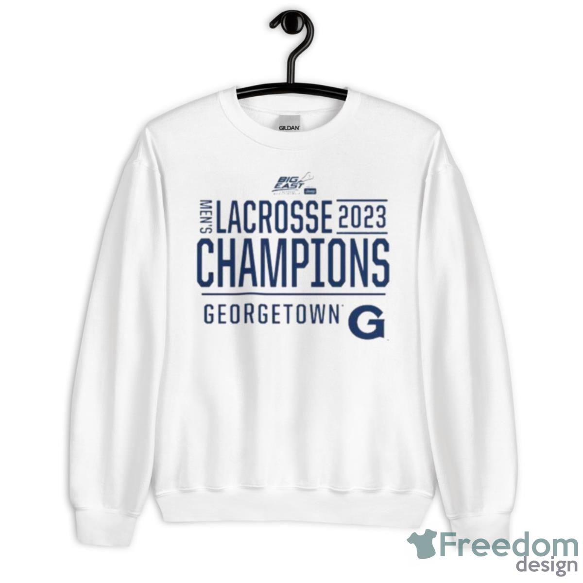 Georgetown Hoyas 2023 Big East Lacrosse Champions T Shirt - Unisex Heavy Blend Crewneck Sweatshirt