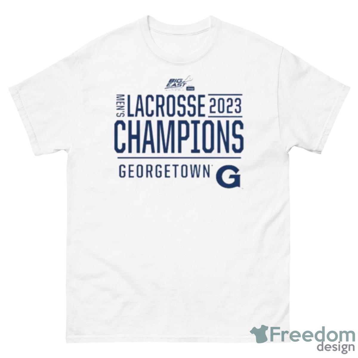 Georgetown Hoyas 2023 Big East Lacrosse Champions T Shirt - 500 Men’s Classic Tee Gildan