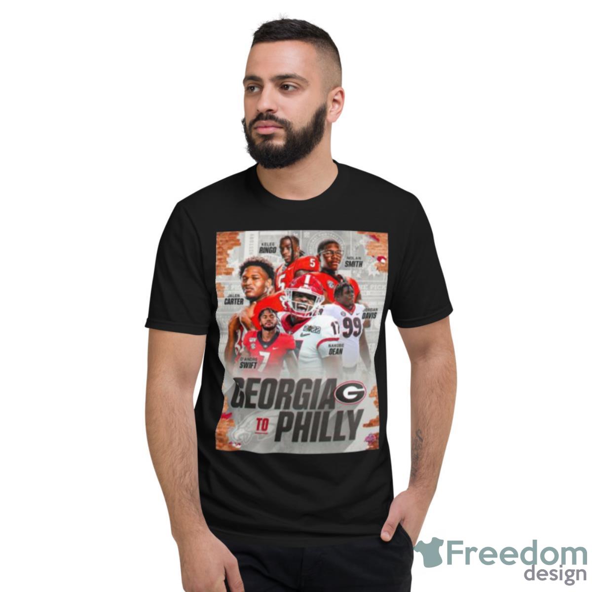 Georgia To Philly Philadelphia Eagles And Georgia Bulldogs Shirt - Short Sleeve T-Shirt