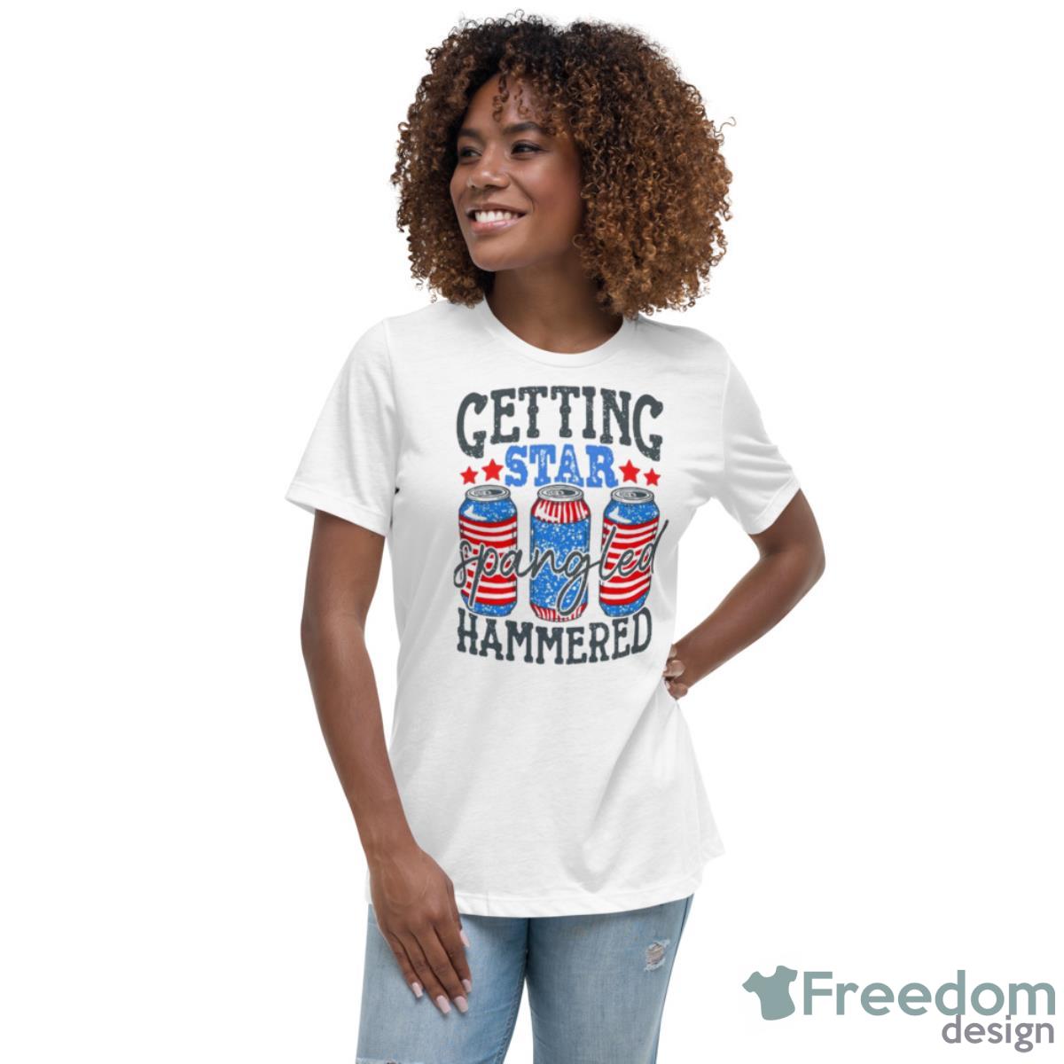 Getting Star Spangled Hammered Shirt - Womens Relaxed Short Sleeve Jersey Tee Getting Star Spangled Hammered Shirt - Womens Relaxed Short Sleeve Jersey Tee