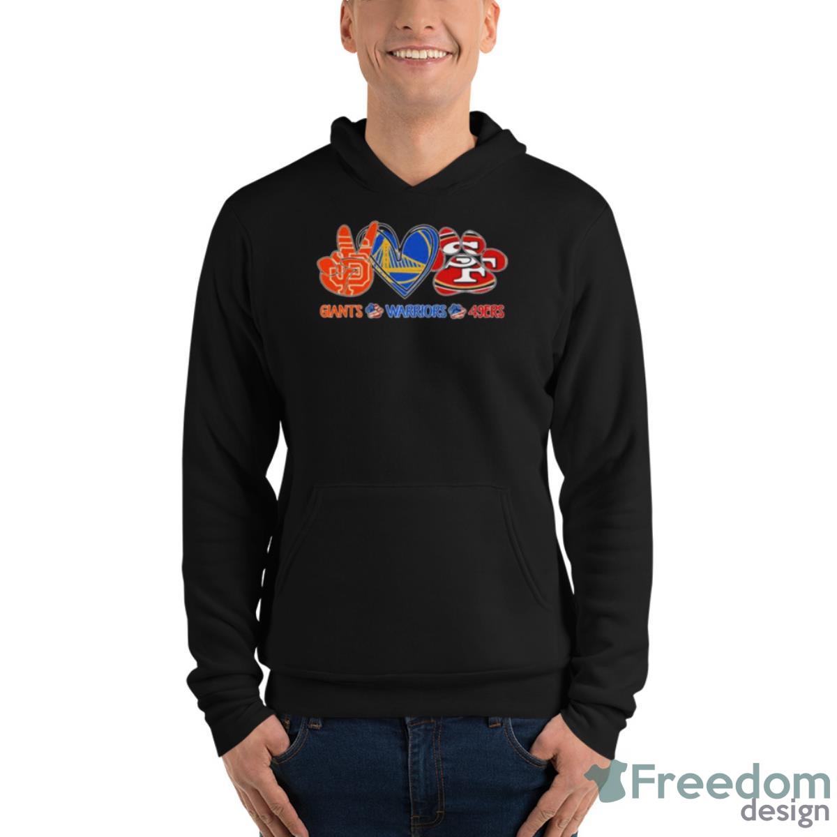 Giants Warriors And 49 ERS Peace Heart Paw Dog Shirt - Unisex Fleece Pullover Hoodie Giants Warriors And 49 ERS Peace Heart Paw Dog Shirt - Unisex Fleece Pullover Hoodie
