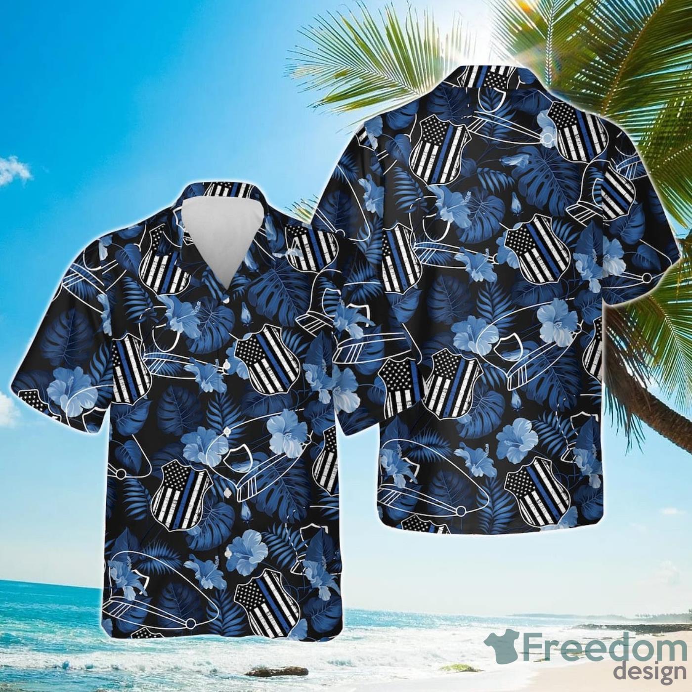 Gift For Police Tropical Police Dad Hawaiian Shirt Product Photo 1