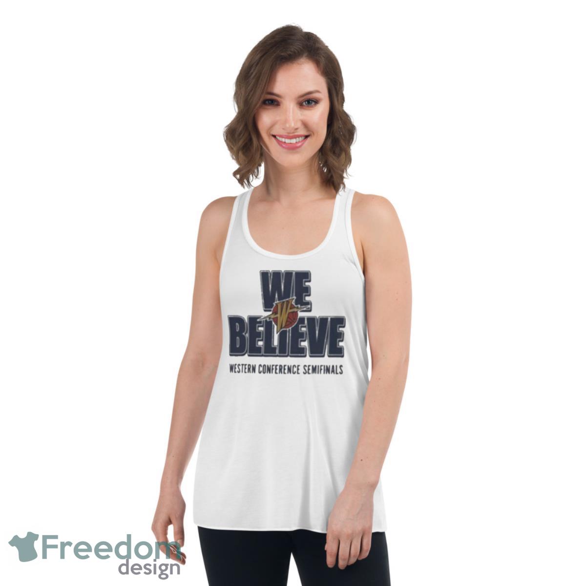 Golden State Warriors 2023 We Believe Western Conference Semifinals Shirt - Womens Flowy Racerback Tank Golden State Warriors 2023 We Believe Western Conference Semifinals Shirt - Womens Flowy Racerback Tank