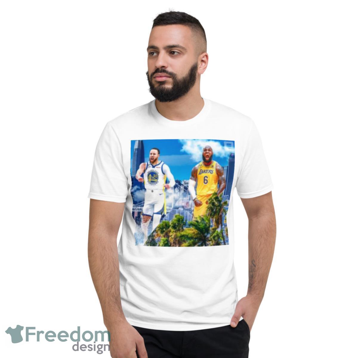 Golden State Warriors Vs Los Angeles Lakers 2023 NBA Conference Semifinals Matchup Shirt - Short Sleeve T-Shirt