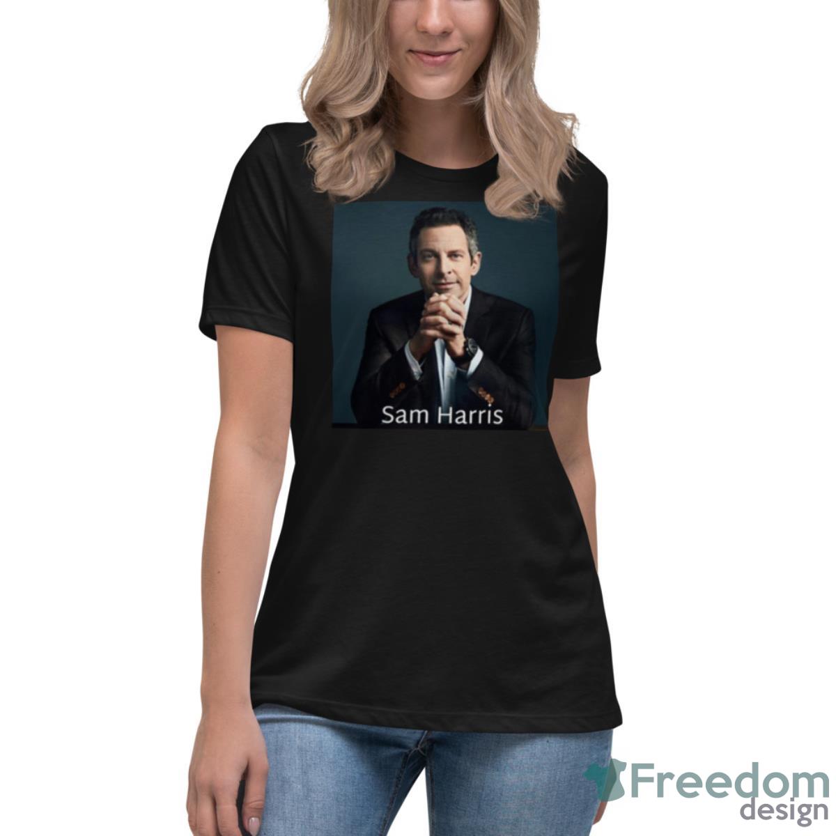 Graphic Portrait Sam Harris Shirt - Womens Relaxed Short Sleeve Jersey Tee Graphic Portrait Sam Harris Shirt - Womens Relaxed Short Sleeve Jersey Tee