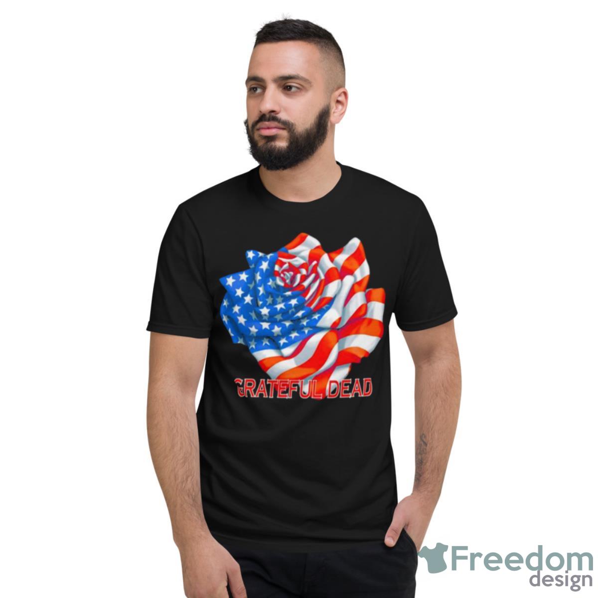 Grateful Dead Rose Flag Independence 2023 Shirt - Short Sleeve T-Shirt